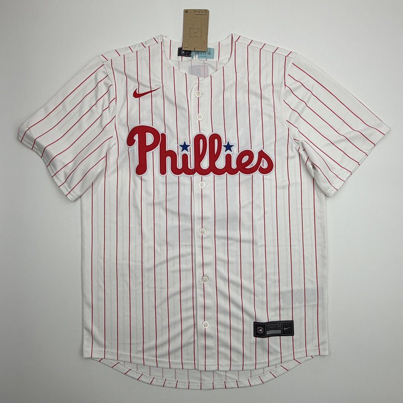 Autographed/Signed Kyle Schwarber Philadelphia Phillies Pinstripe Authentic Baseball Jersey Fanatics & MLB COA