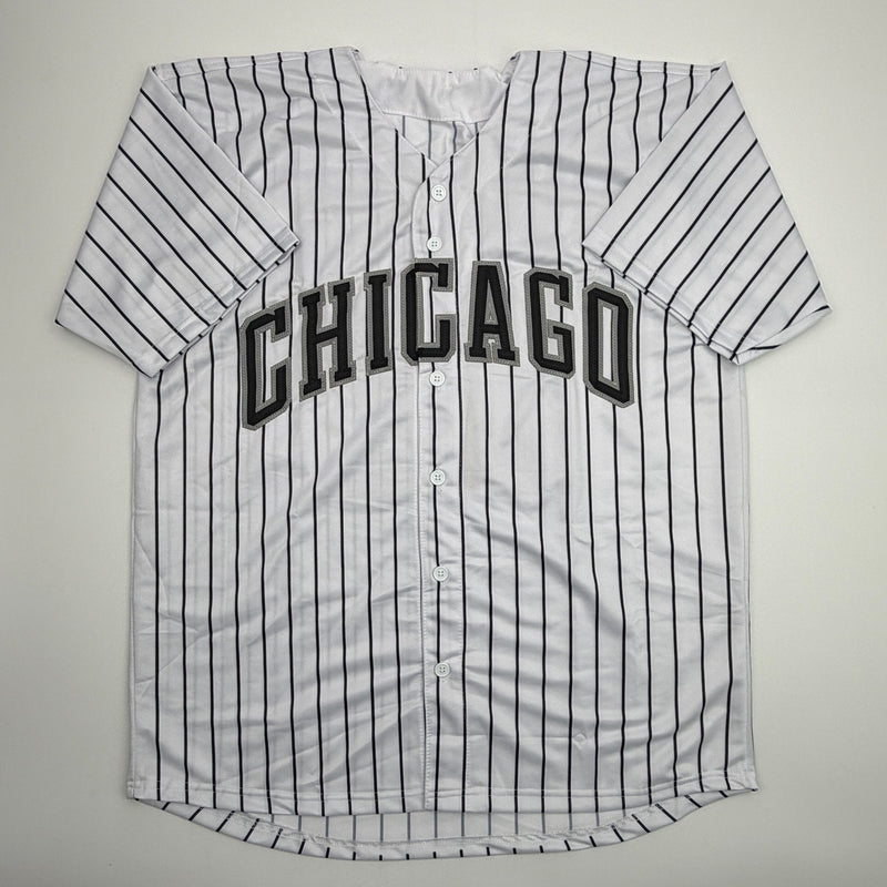 Autographed/Signed Colson Montgomery Chicago Pinstripe Baseball Jersey Beckett BAS COA