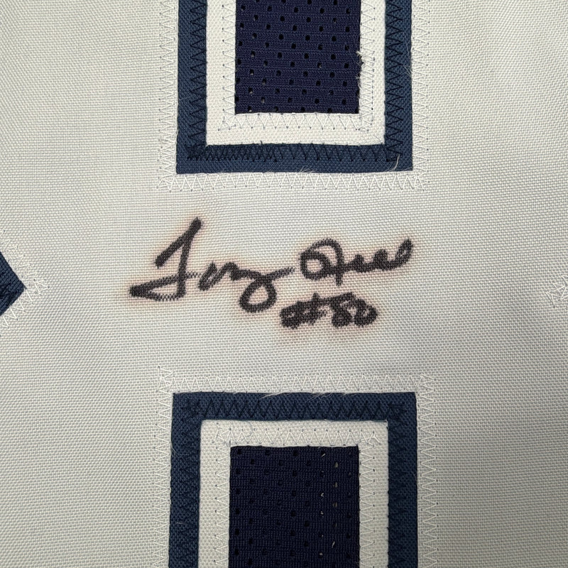 Autographed/Signed Tony Hill Dallas Blue Football Jersey JSA COA