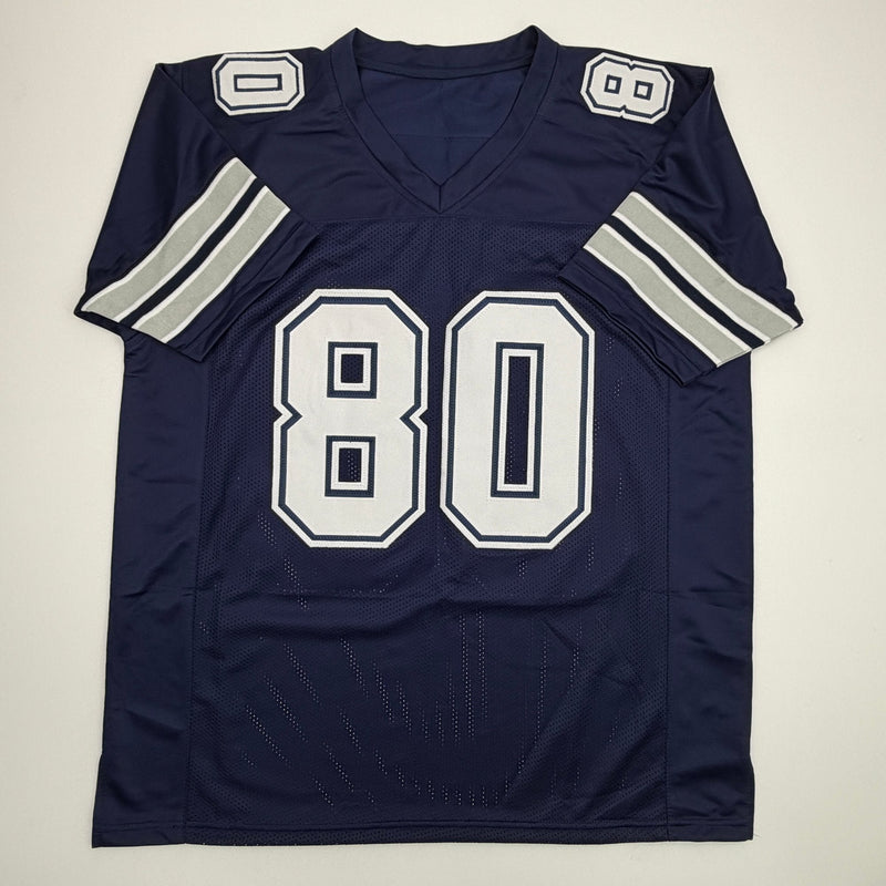 Autographed/Signed Tony Hill Dallas Blue Football Jersey JSA COA
