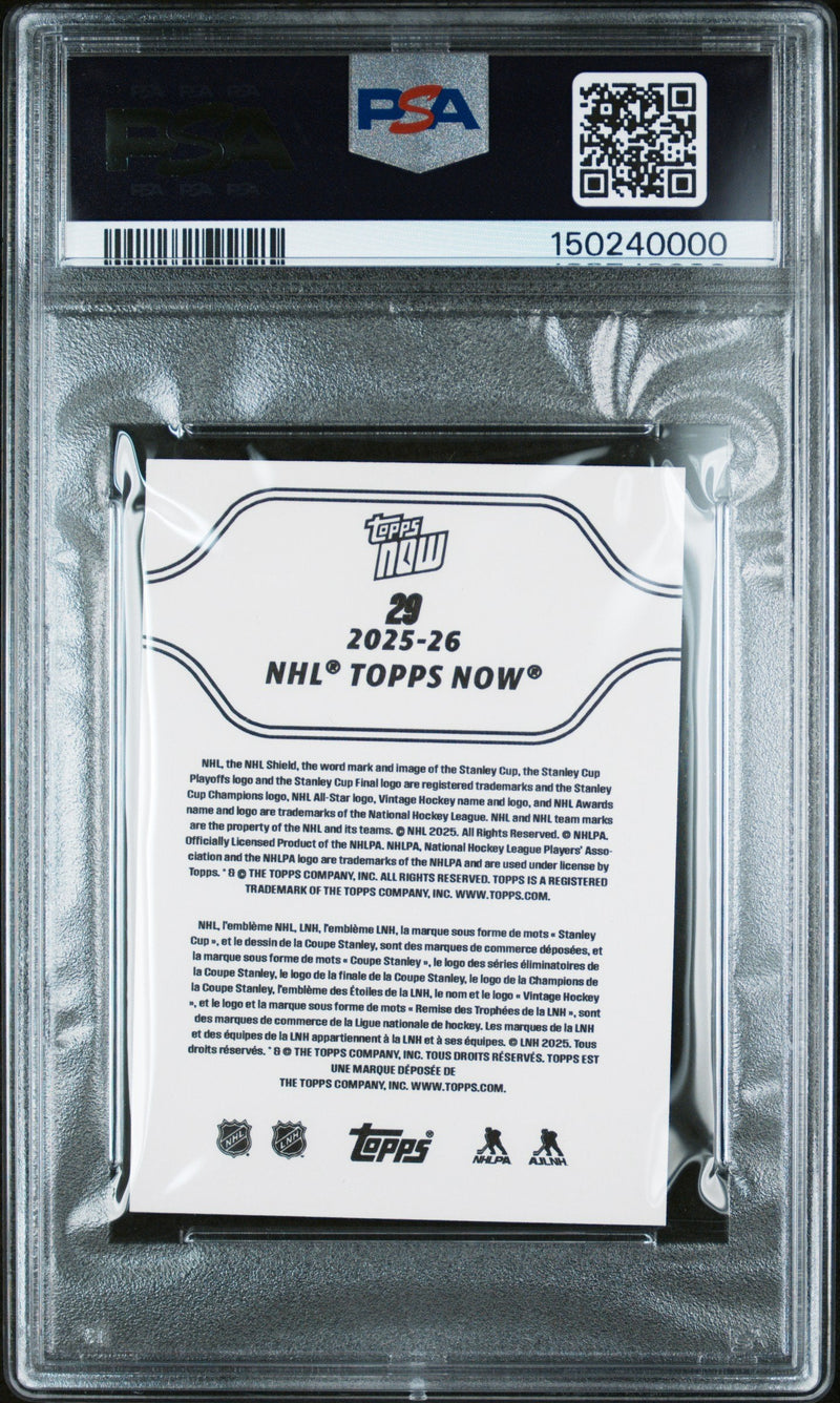 Graded 2025 Topps Now Alex Ovechkin #29 Hockey Card PSA 10 Gem Mint