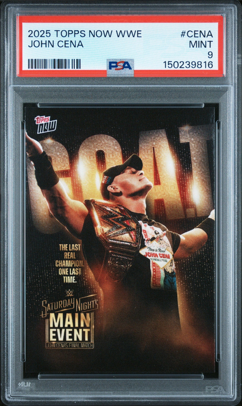 Graded 2025 Topps Now John Cena #CENA Wrestling Card PSA 9 Mint