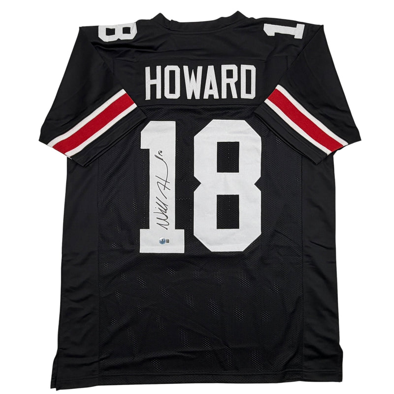 Autographed/Signed Will Howard Ohio State Black College Football Jersey Beckett BAS COA