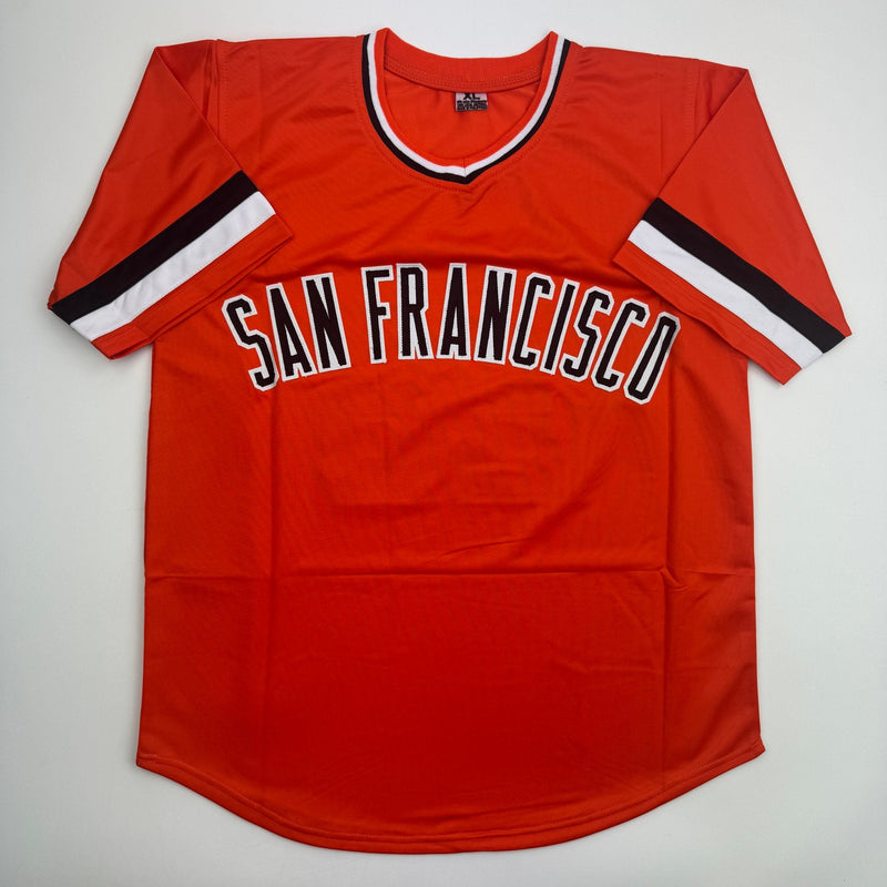 Autographed/Signed John Montefusco 1975 NL ROY San Francisco Orange Baseball Jersey Beckett BAS COA