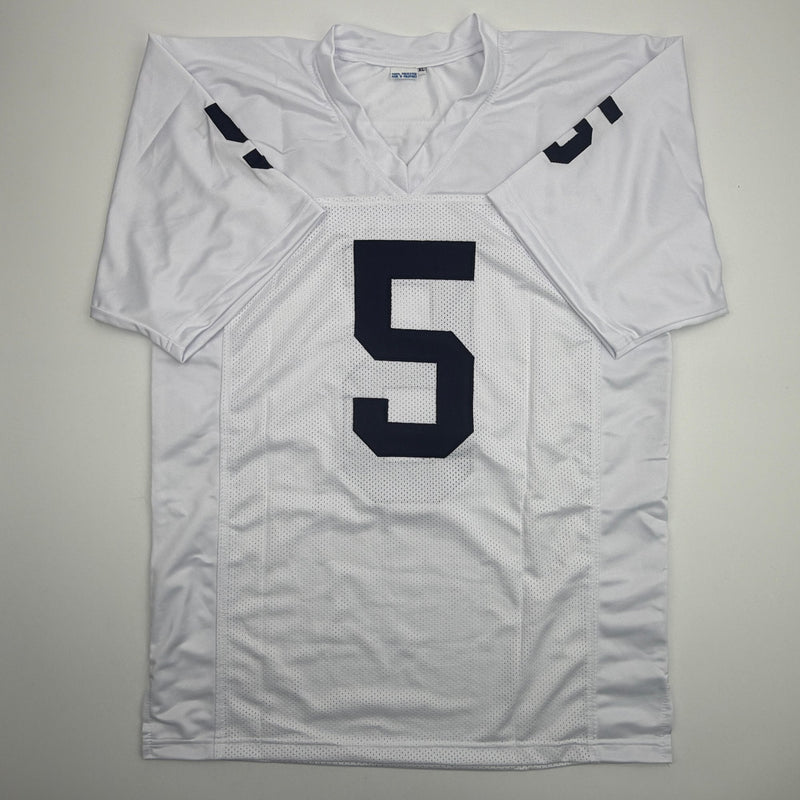 Autographed/Signed Jahan Dotson Penn State White College Football Jersey Beckett BAS COA