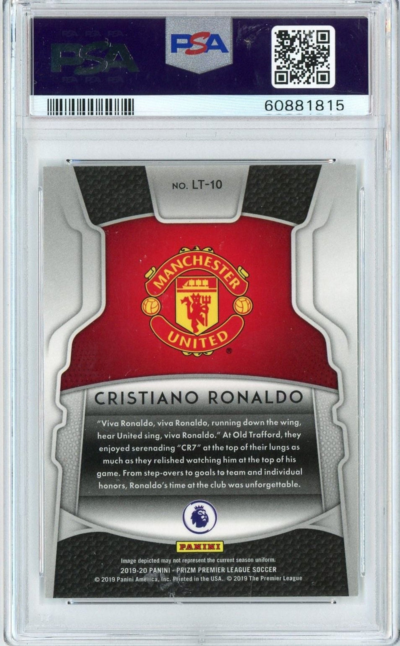 Graded 2019 Panini Prizm Premier League Cristiano Ronaldo #LT10 Legendary Talents Soccer Card PSA 10 Gem Mint
