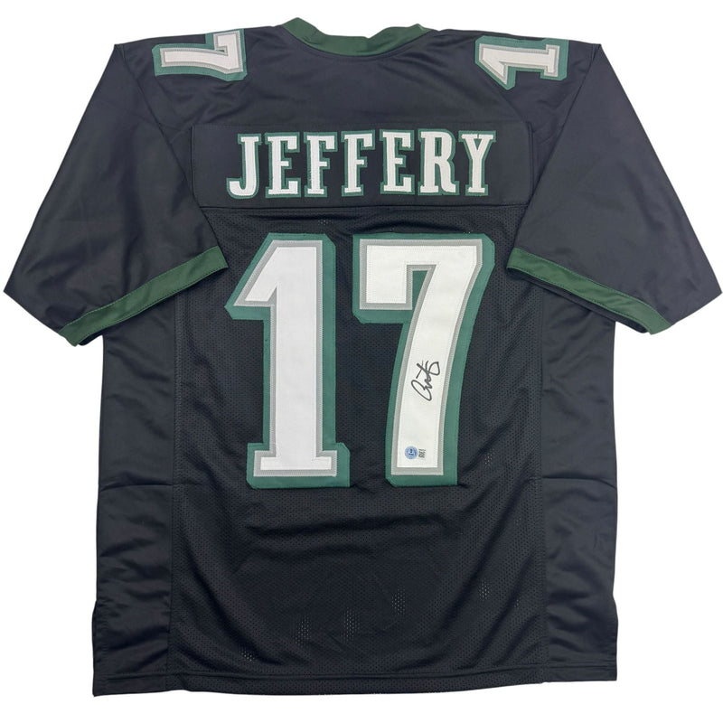 Autographed/Signed Alshon Jeffery Philadelphia Black Football Jersey Beckett BAS COA