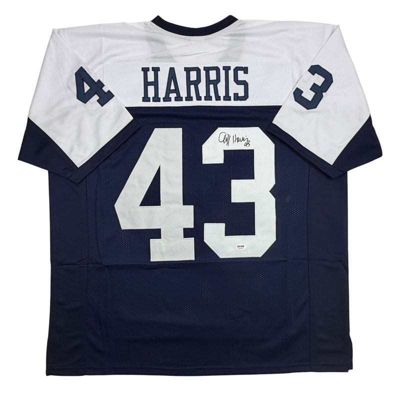 Autographed/Signed Cliff Harris Dallas Thanksgiving Day Football Jersey PSA/DNA COA