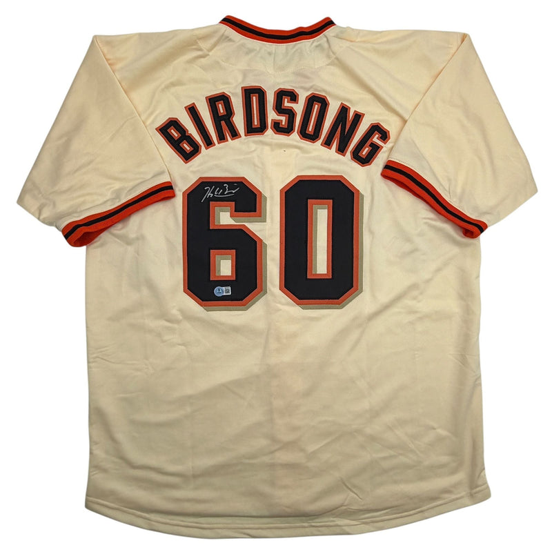Autographed/Signed Hayden Birdsong San Francisco Cream Baseball Jersey Beckett BAS COA