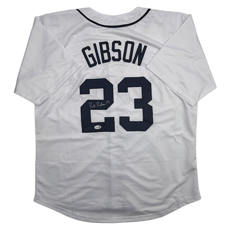 Autographed/Signed Kirk Gibson Detroit White Baseball Jersey JSA COA