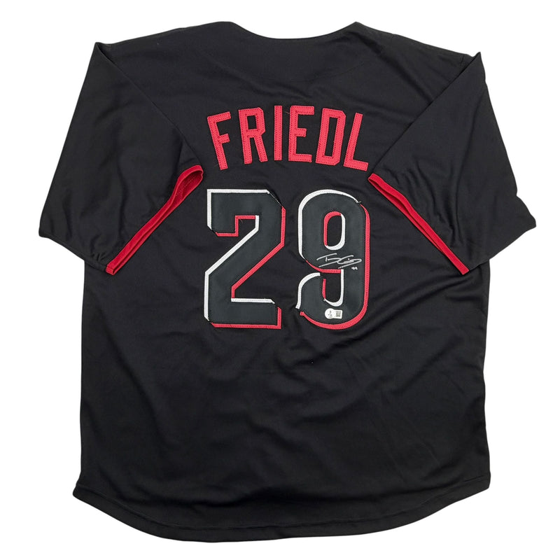 Autographed/Signed TJ Friedl Cincinnati Black City Connect Baseball Jersey Beckett BAS COA