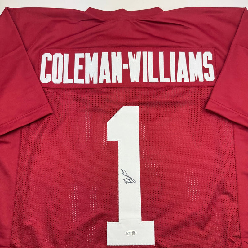 Autographed/Signed Ryan Coleman-Williams Alabama Red College Football Jersey JSA COA