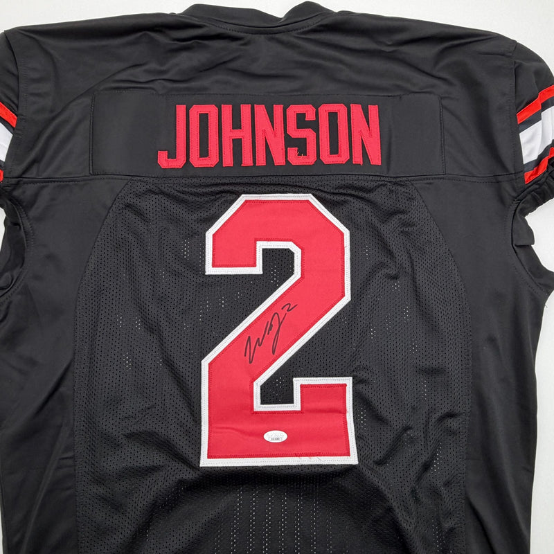 Autographed/Signed Will Johnson Arizona Black Pro Cut Football Jersey Beckett BAS COA