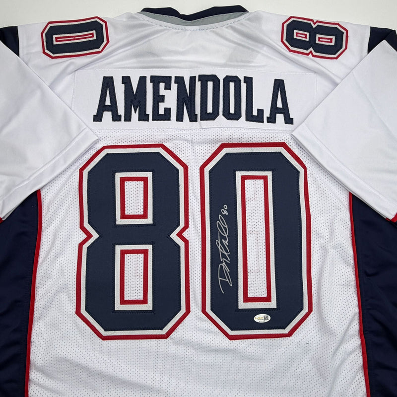 Autographed/Signed Danny Amendola New England White Football Jersey JSA COA