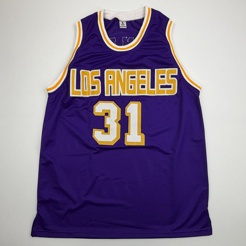 Autographed/Signed Kurt Rambis Los Angeles Purple Basketball Jersey Beckett BAS COA