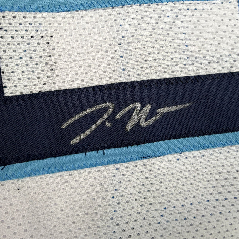 Autographed/Signed Donte DiVincenzo Villanova White College Basketball Jersey Beckett BAS COA