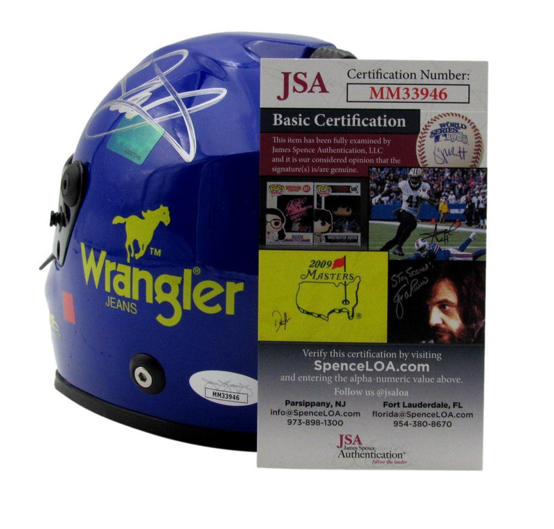 Dale Earnhardt Jr. Signed NASCAR Wrangler #3 Mini Racing Helmet JSA 158201