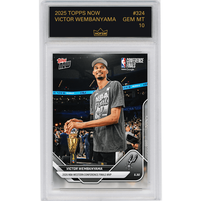 Graded 2025 Topps Now Victor Wembanyama #324 2025-26 NBA Western Conference Finals MVP San Antonio Spurs Basketball Card HOFSM 10 Gem Mint