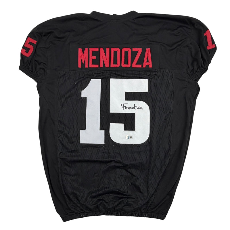 Autographed/Signed Fernando Mendoza Indiana Black College Football Jersey Beckett BAS COA