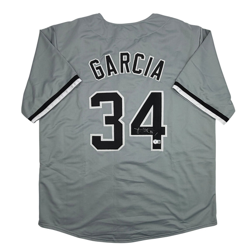 Autographed/Signed Freddy Garcia Chicago Grey Baseball Jersey Beckett BAS COA