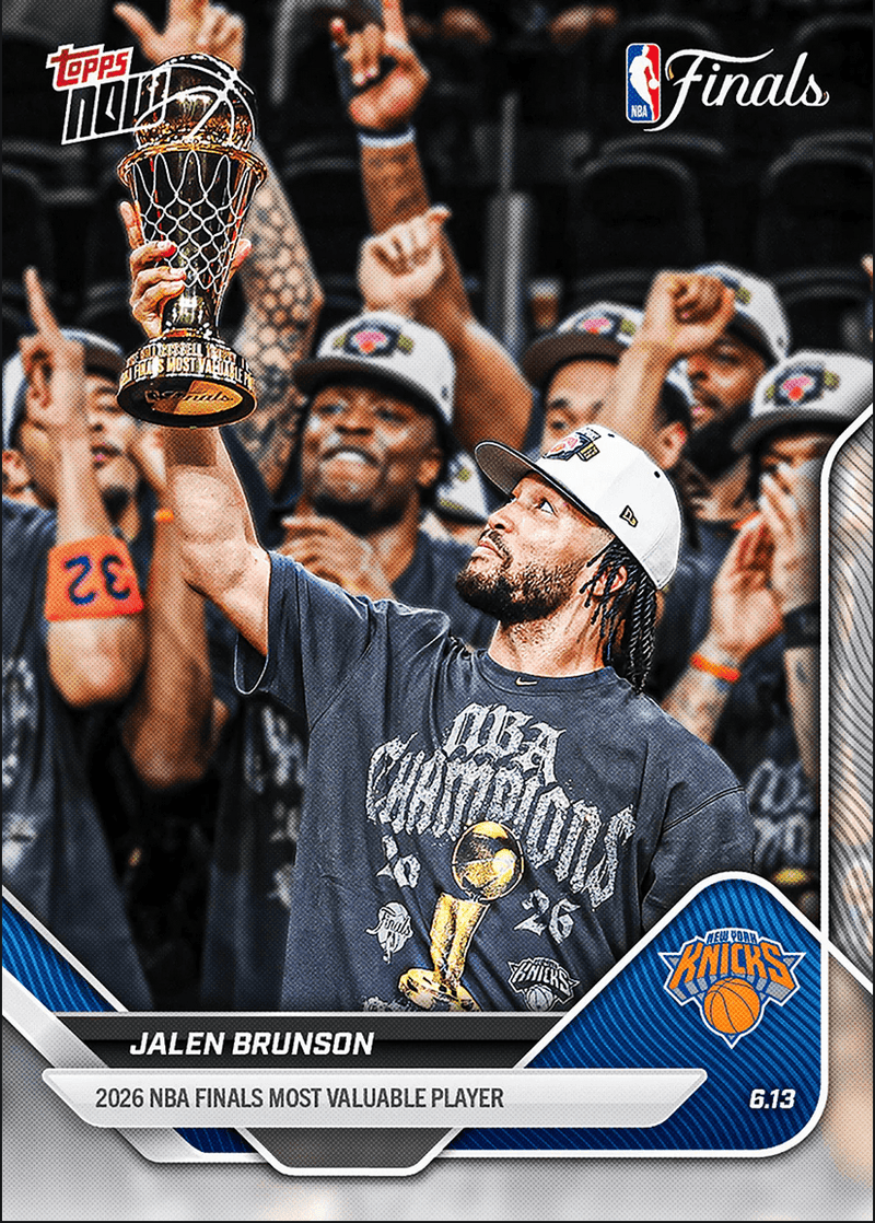 2025 Topps Now Jalen Brunson #339 2026 NBA Finals Most Valuable Player New York Knicks Basketball Card