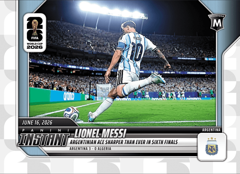 2026 Panini Instant FIFA World Cup Lionel Messi #45 Argentinian Ace Sharper Than Ever in Sixth Finals Argentina Soccer Card