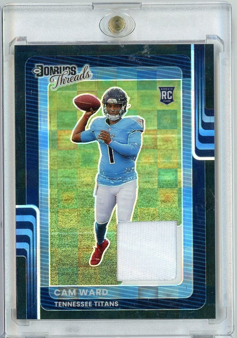 2025 Panini Donruss Threads Cam Ward #DTBHCWD Relic /25 Rookie RC Football Card