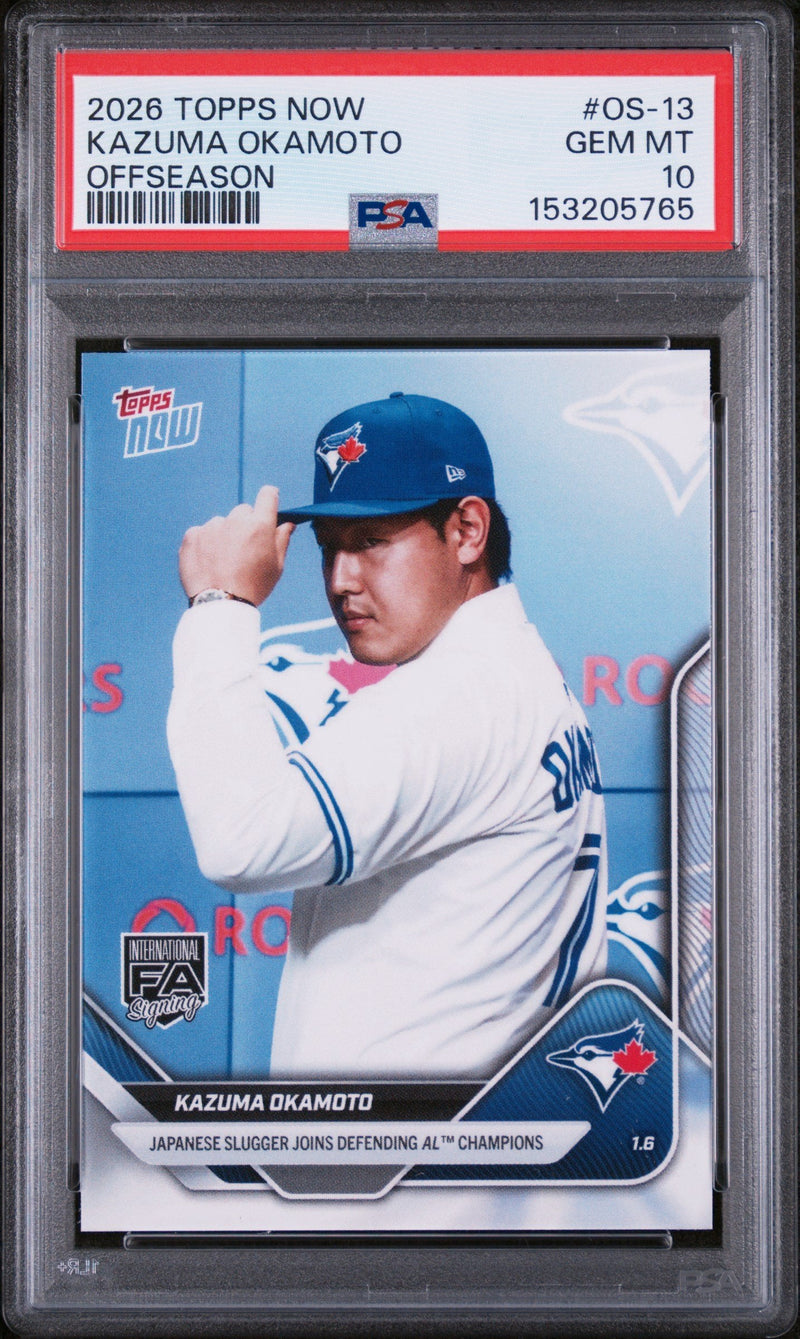 Graded 2025 Topps Now Kazuma Okamoto #OS-13 Rookie RC Baseball Card PSA 10 Gem Mint