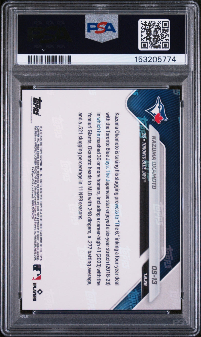 Graded 2025 Topps Now Kazuma Okamoto #OS-13 Rookie RC Baseball Card PSA 9 Mint