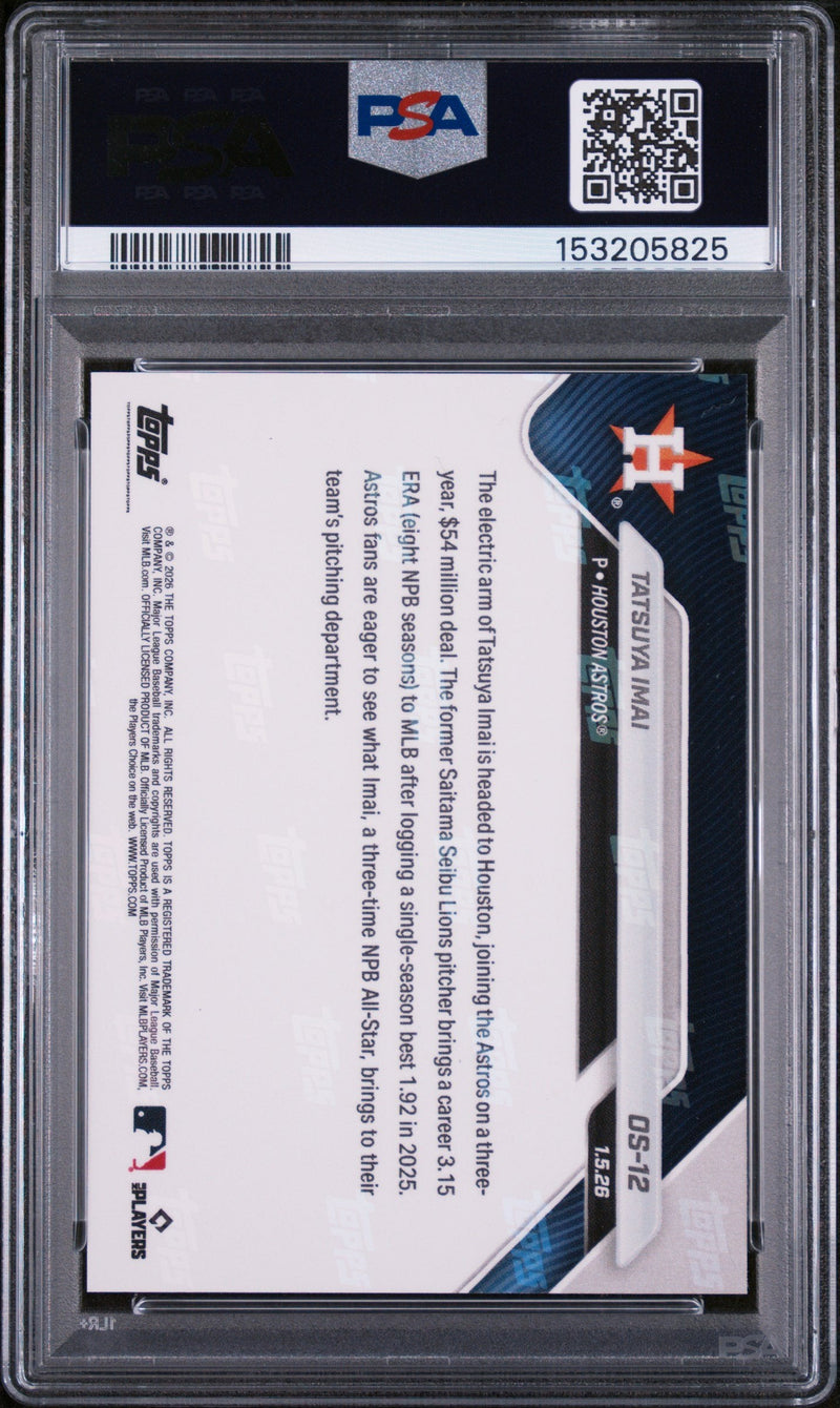 Graded 2025 Topps Now Tatsuya Imai #OS-12 Rookie RC Baseball Card PSA 9 Mint