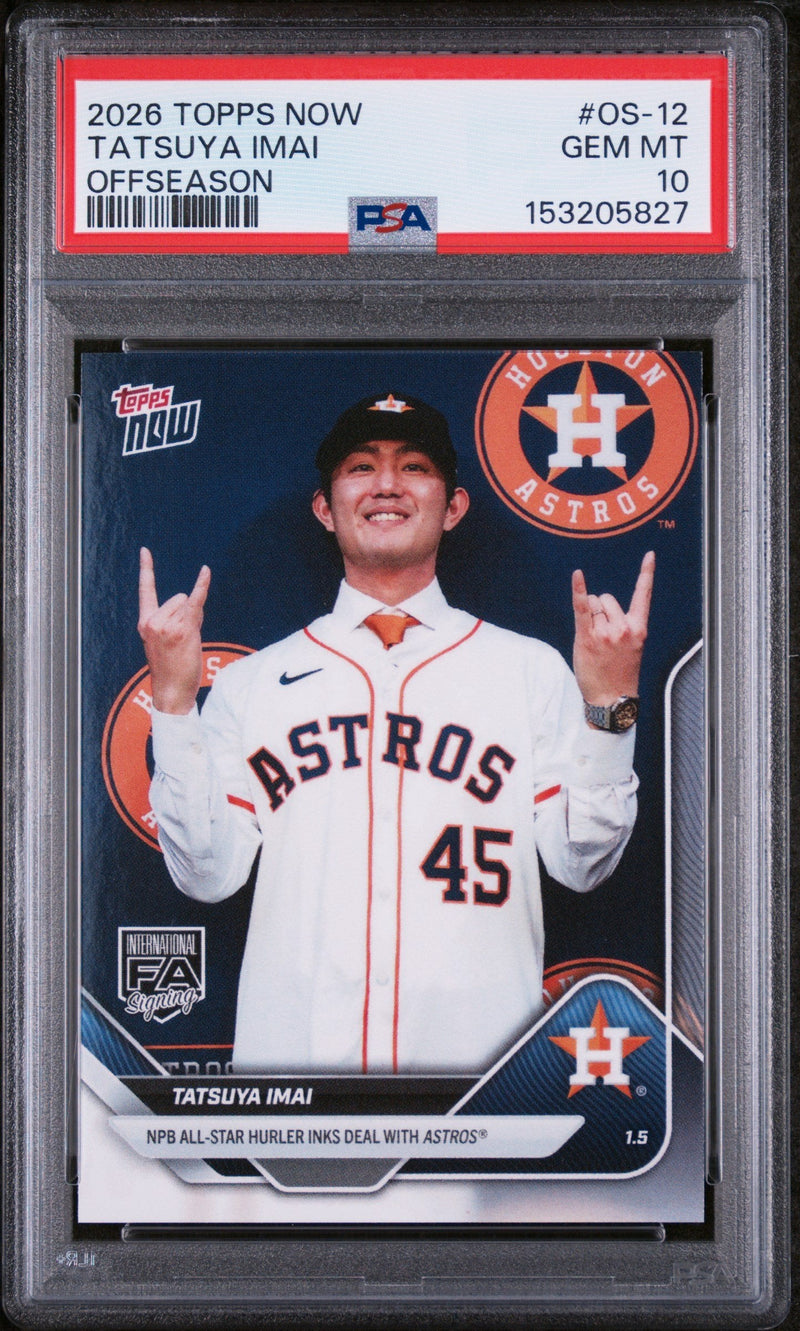 Graded 2025 Topps Now Tatsuya Imai #OS-12 Rookie RC Baseball Card PSA 10 Gem Mint