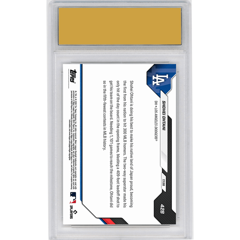 Graded 2026 Topps Now Shohei Ohtani #428 1st Japanese Player to Reach 300 MLB Home Runs Los Angeles Dodgers Baseball Card HOFSM 10 Gem Mint