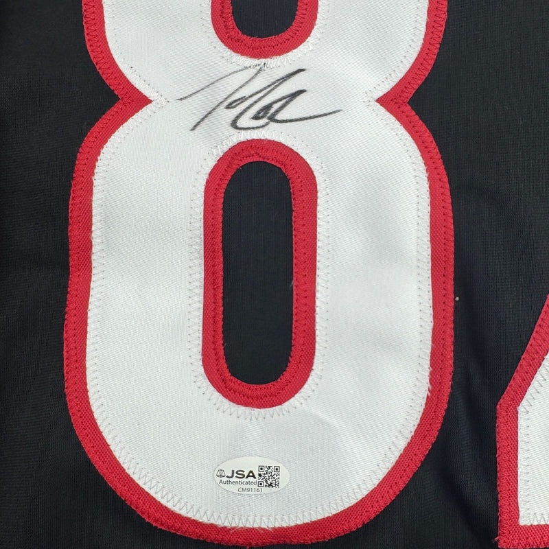 Autographed/Signed Jesperi Kotkaniemi Carolina Black Hockey Jersey Beckett BAS COA