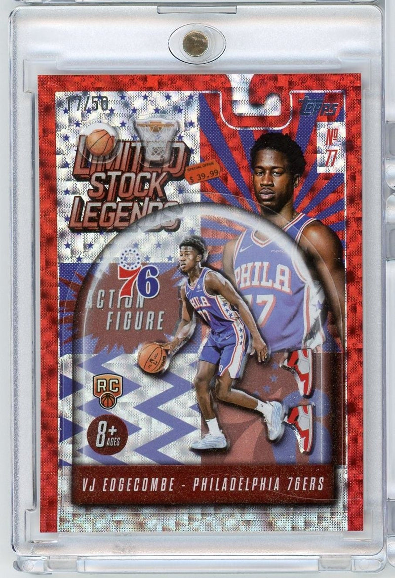 2025 Topps VJ Edgecombe #LST3 Limited Stock Legends Flash Drop /50 Rookie RC Basketball Card