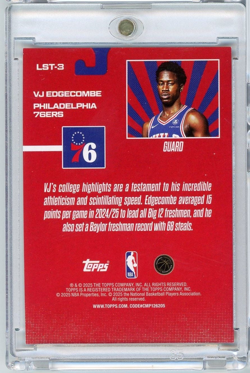 2025 Topps VJ Edgecombe #LST3 Limited Stock Legends Flash Drop /50 Rookie RC Basketball Card