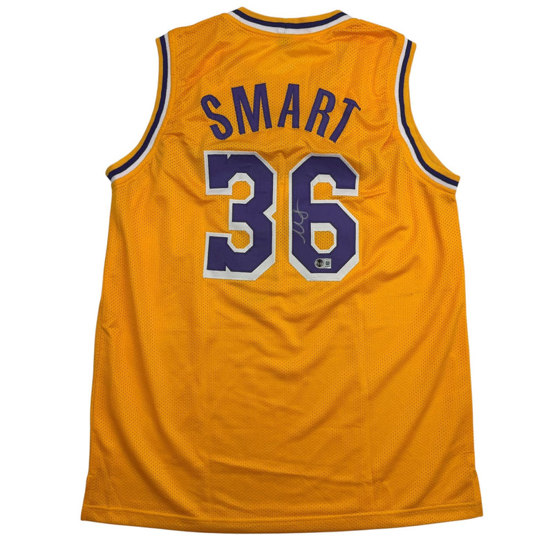 Autographed/Signed Marcus Smart Los Angeles Yellow Basketball Jersey Beckett BAS COA
