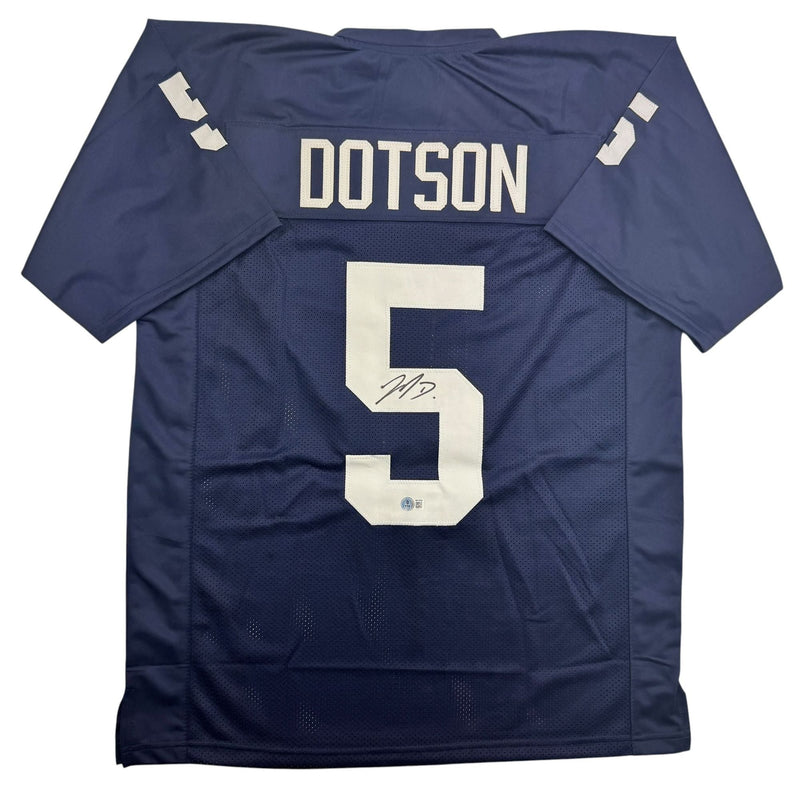 Autographed/Signed Jahan Dotson Penn State Blue College Football Jersey Beckett BAS COA