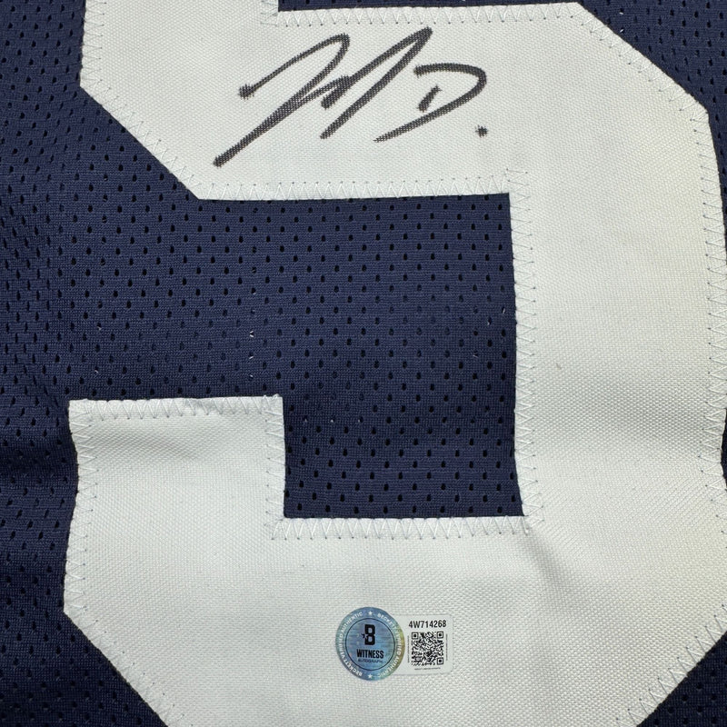 Autographed/Signed Jahan Dotson Penn State Blue College Football Jersey Beckett BAS COA