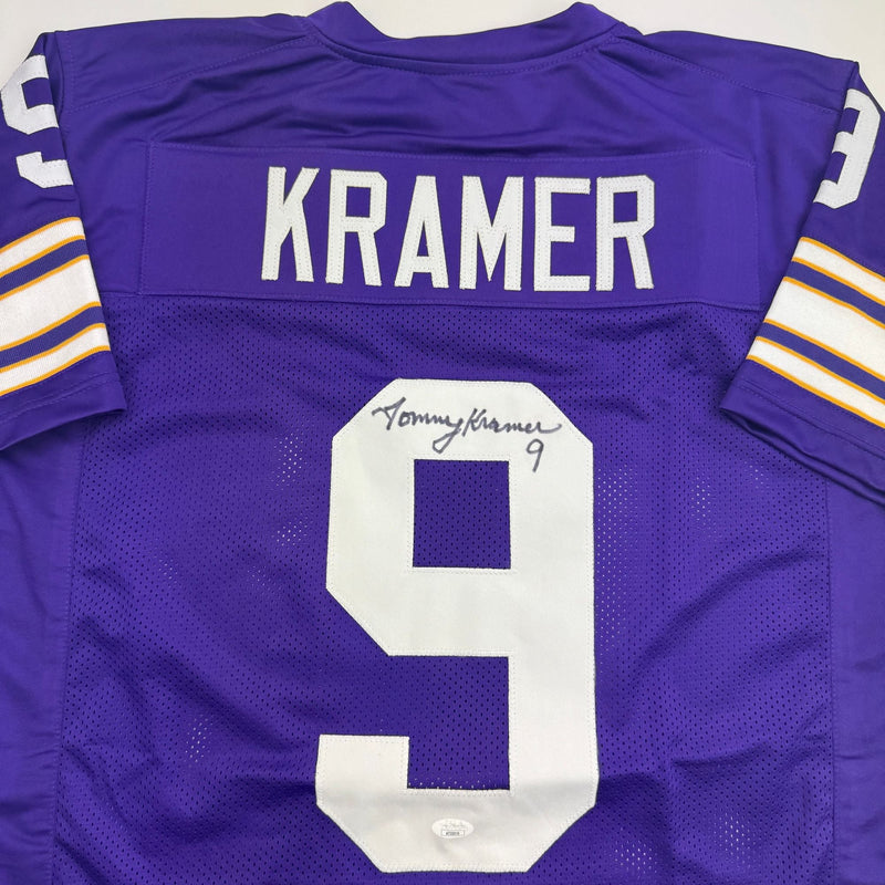 Autographed/Signed Tommy Kramer Minnesota Purple Football Jersey JSA COA