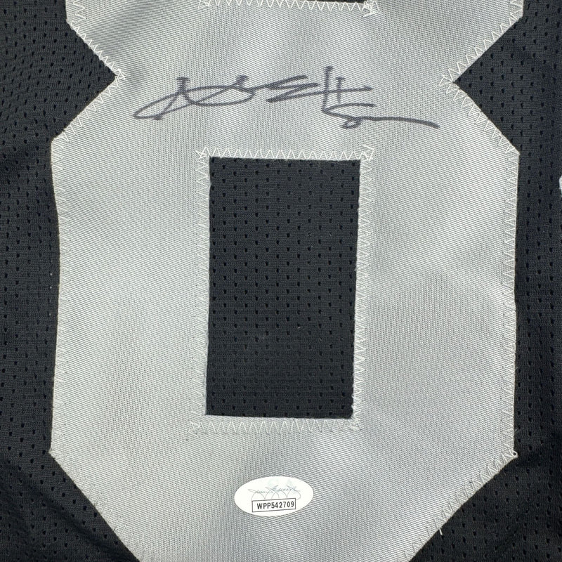 Autographed/Signed Antonio Brown Oakland Las Vegas Black Football Jersey JSA COA