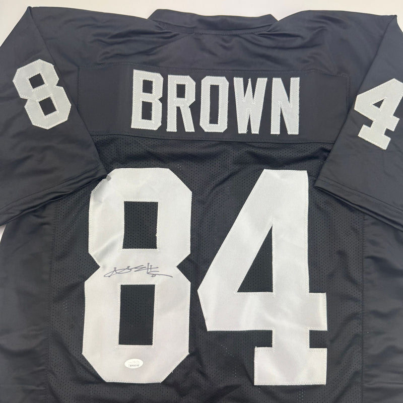 Autographed/Signed Antonio Brown Oakland Las Vegas Black Football Jersey JSA COA