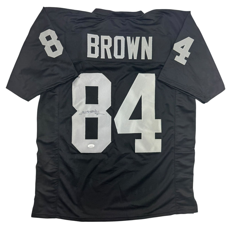 Autographed/Signed Antonio Brown Oakland Las Vegas Black Football Jersey JSA COA
