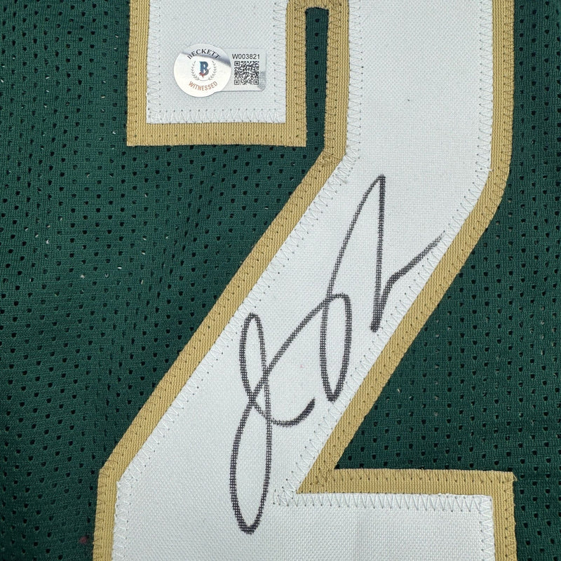 Autographed/Signed Jason Richardson Michigan State Green College Basketball Jersey Beckett BAS COA