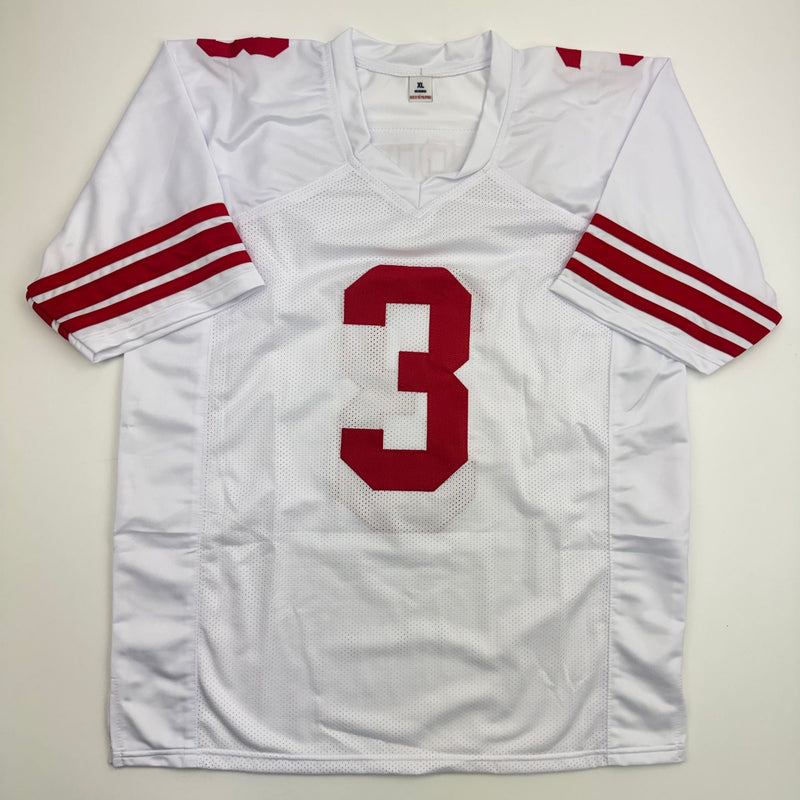 Autographed/Signed Abdul Carter New York White Football Jersey Beckett BAS COA