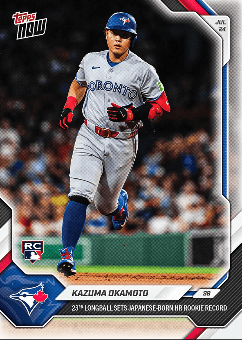 2026 Topps Now Kazuma Okamoto #484 23rd Longball Sets Japanese-Born Home Run Rookie Record Toronto Blue Jays Rookie RC Baseball Card