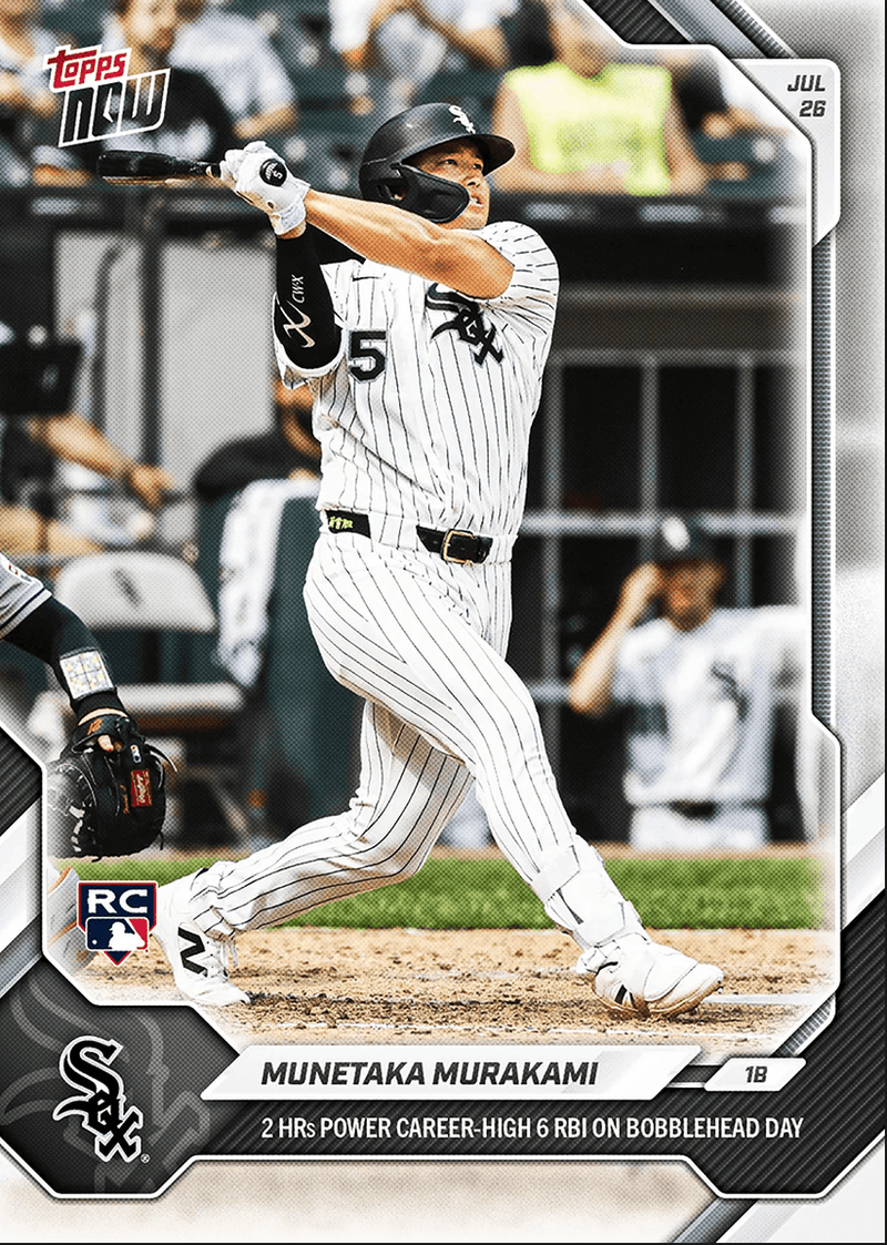 2026 Topps Now Munetaka Murakami #492 2 HRs Power Career High 6 RBI on Bobblehead Day Chicago White Sox Rookie RC Baseball Card