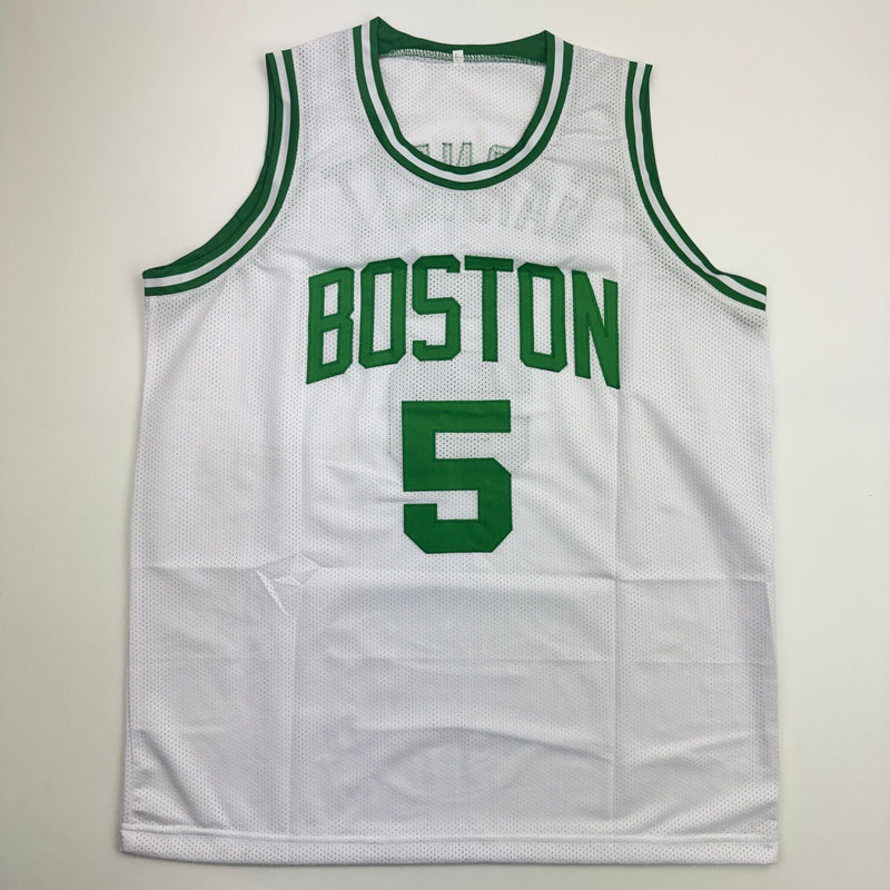 Autographed/Signed Kevin Garnett Boston White Basketball Jersey Beckett BAS COA