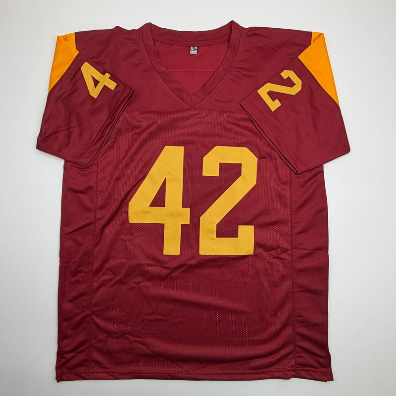 Autographed/Signed Uchenna Nwosu USC Southern Cal Red College Football Jersey Beckett BAS COA