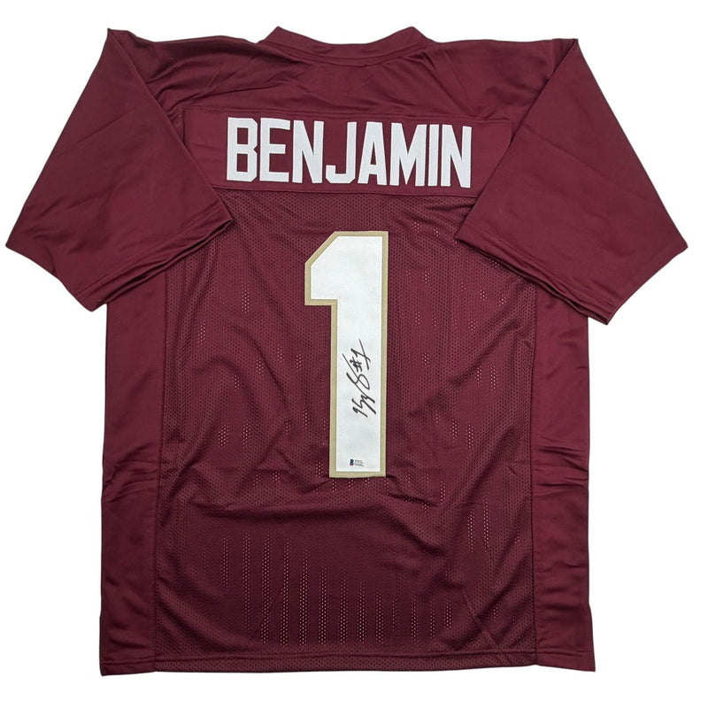 Autographed/Signed Kelvin Benjamin Florida State FSU Maroon College Football Jersey Beckett BAS COA
