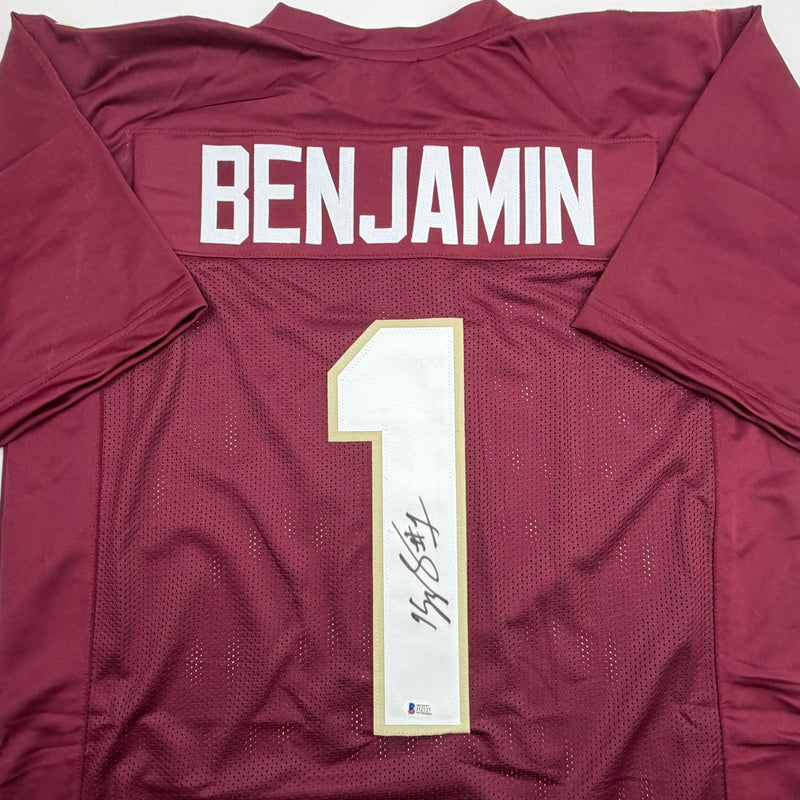 Autographed/Signed Kelvin Benjamin Florida State FSU Maroon College Football Jersey Beckett BAS COA